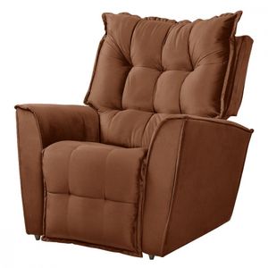 Poltrona Da Mamãe Reclinavel Carinho Veludo Terracota Terracota