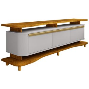Rack Para Sala De Estar Tv 75 Pol Orgânico Maui B02 Naturalle Off White - Lyam Decor