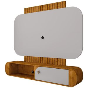 Painel Para Tv 55 Pol Com Bancada Suspensa Maestri B02 Naturalle Off White - Lyam Decor