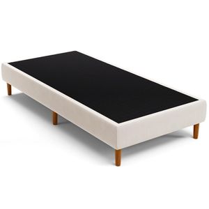 Base Para Cama Box Solteiro 88cm Sleep W01 Suede Bege - Lyam Decor
