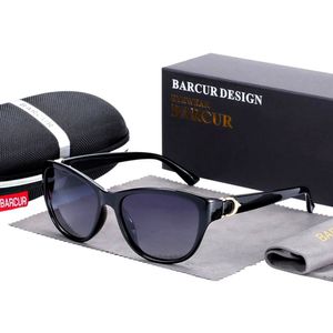 Óculos De Sol Feminino Uv400 Olho De Gato Moldura Tr90 Polarizados Preto Fosco Gradiente