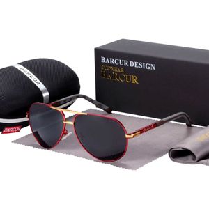 Óculos Design Aviador De Aluminio Vintage Polarizado Proteção Uv400 Vermelho