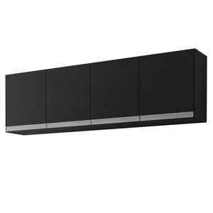 Armário Aéreo Andréia 160cm 4 Portas Preto - Ajl Móveis Preto