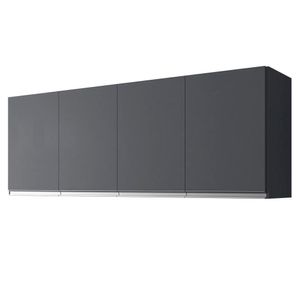 Armário Aéreo Andréia 160cm 4 Portas Cinza - Ajl Móveis Cinza
