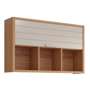 Armário Aéreo Eloise 120cm 1 Porta Basculante Com Nichos Freijó-off White - Mgm Freijó-off White