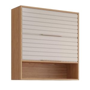 Armário Aéreo Esplêndida 80cm 2 Portas Basculantes Freijó-off White Com Nicho - Mgm Freijó-off White