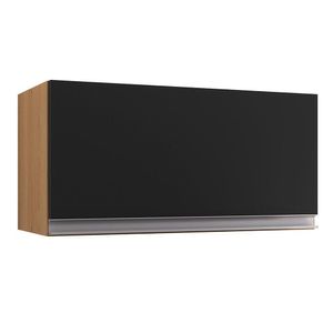 Armário Aéreo Geladeira Andréia 60cm 1 Porta Amêndoa-preto - Ajl Móveis Amêndoa-preto