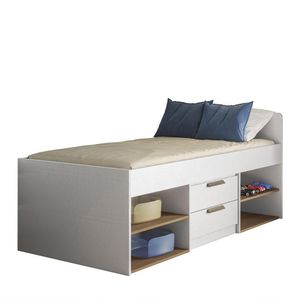 Cama Solteiro New Conect 2 Gavetas Branco-jatobá - Santos Andirá Branco-jatobá