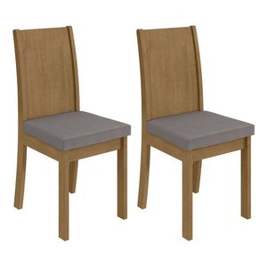 Conjunto 2 Cadeiras Athenas Amêndoa-veludo Capuccino - Móveis Lopas Veludo Capuccino
