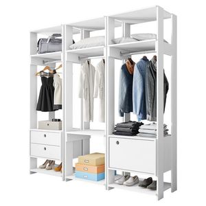 Guarda Roupa Modulado Closet Completo Titan Branco Velluto - Pr Móveis Branco Velluto