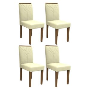 Conjunto 4 Cadeiras Amanda Imbuia-bege - Pr Móveis Bege