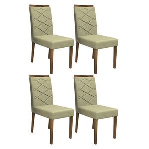 Conjunto 4 Cadeiras Caroline Imbuia-marfim - Pr Móveis Marfim