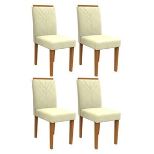 Conjunto 4 Cadeiras Amanda Ipê-bege - Pr Móveis Bege