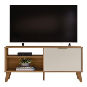 Rack Bancada Madri 120cm Nature-off White Para Tv Até 50? - Peternella Móveis Nature-off White