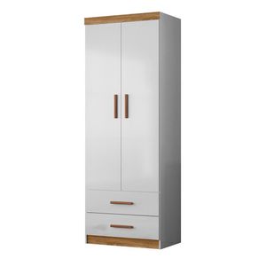 Guarda Roupa Infantil ônix 2 Portas E 2 Gavetas Flex Nature-branco - Peternella Móveis Nature-branco