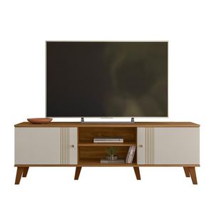 Rack Bancada Denver 160cm Nature-off White Para Tv Até 65? - Peternella Móveis Nature-off White