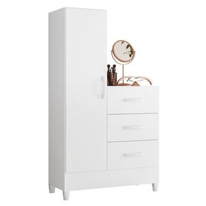 Cômoda Sapateira Mobi 1 Porta E 3 Gavetas Flex Branco Fosco - Móveis Albatroz Branco Fosco