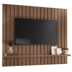 Painel Suspenso Link 1.6 Ripado Castanho Para Tv Até 60 - Hb Móveis Castanho