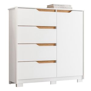 Cômoda Sole 1 Porta E 4 Gavetas Flex Branco-nature - Móveis Albatroz Branco-nature
