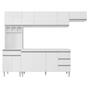 Cozinha Modulada Andréia 5 Peças 274cm Branco - Ajl Móveis Branco