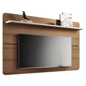 Painel Suspenso Curv 1.8 Castanho-off White Para Tv Até 70 - Hb Móveis Castanho-off White