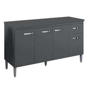 Balcão Pia Gabriela 150cm Cinza Com Tampo Mdp - Ajl Móveis Cinza