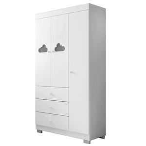 Guarda Roupa Infantil Ane 3 Portas E 3 Gavetas Branco - Phoenix Baby Branco