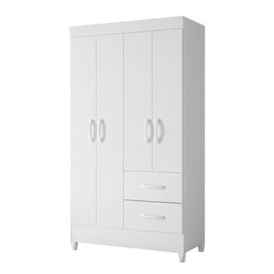 Guarda Roupa Mobi 4 Portas E 2 Gavetas Flex Branco Fosco - Móveis Albatroz Branco Fosco