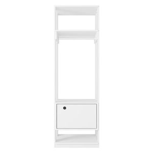 Guarda Roupa Modulado Closet Titan 1 Porta Branco Velluto - Pr Móveis Branco Velluto