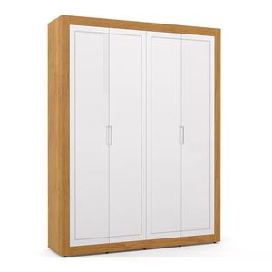 Guarda Roupa Infantil Tutto New 4 Portas Freijó-branco Soft - Matic Móveis Freijó-branco Soft