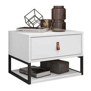 Mesa De Cabeceira Suspensa Sigma 1 Gaveta Branco - Casa D Branco