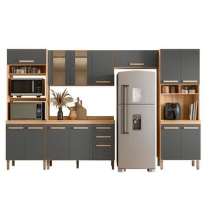 Cozinha Modulada Intenza Zoe 5 Peças Freijó-chumbo - Nicioli Freijó-chumbo