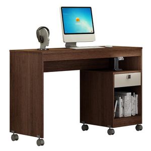 Mesa Para Computador Giga 1 Gaveta Chocolate-off White - Valdemóveis Chocolate-off White