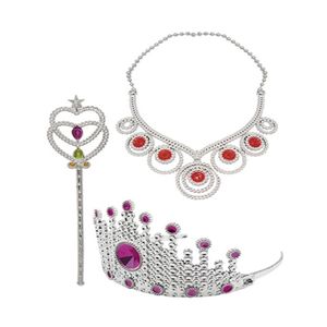 Kit Acessórios Princesa Luxo Coroa Varinha E Colar Para Fantasias E Festas Temáticas