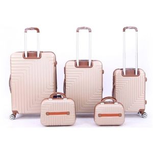 Kit Mala De Viagem Luxo 2 frasqueiras E 3 Malas (p-m-g) kangur Lisa Nervuras