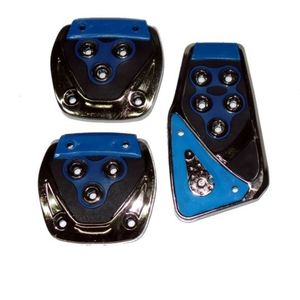 Kit Pedaleiras Esportivas Acessórios Carros Corrida Universal 3 Peças Cor:azul
