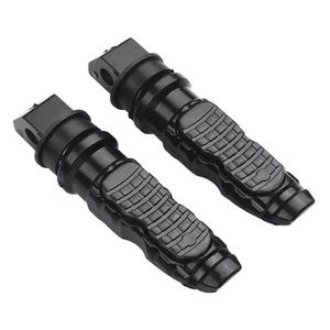 Pedaleira Esportiva De Moto Universal - Par Em Alumínio Cromado Para Diversas Marcas E Modelos Cor:preto