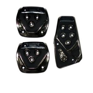 Kit Pedaleiras Esportivas Acessórios Carros Corrida Universal 3 Peças Cor:preto