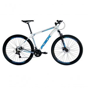 Bicicleta Aro 29 Ksx Sd7 21v Cabos Internos Alumínio Freios A Disco Garfo Suspensão Branco Azul Tamanho 21