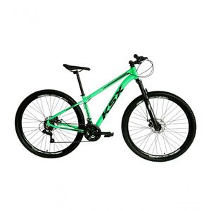 Bicicleta Aro 29 Ksx Sd7 21v Cabos Internos Alumínio Freios A Disco Garfo Suspensão Verde Preto Tamanho 15