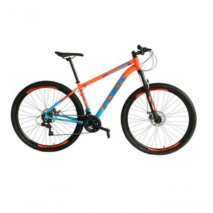 Bicicleta Aro 29 Ksx Sd7 21v Cabos Internos Alumínio Freios A Disco Garfo Suspensão Laranja Azul Tamanho 15