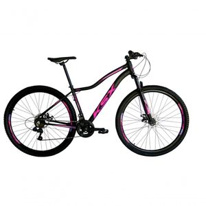 Bicicleta Aro 29 Ksx Sd7 Feminina 21v Cabos Internos Alumínio Freios A Disco Garfo Suspensão Preto Rosa Violeta Tamanho 15