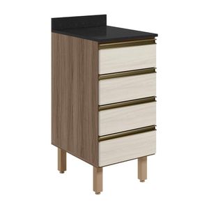 Balcao Com Tampo 4 Gavetas 40 Cm Mdf 16410 Carvalho Toq Bianco Toq Nicioli