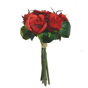 Flor Rosa Artificial Vermelha 21 Cm - D'rossi