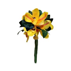 Flor Orquídea Cymbidium Amarelo 18 Cm - D'rossi