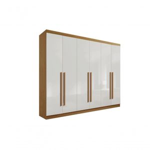 Roupeiro 6 Portas 6 Gavetas Com Pés Da Vinci Plus - D' Doro Cinamomo/off White