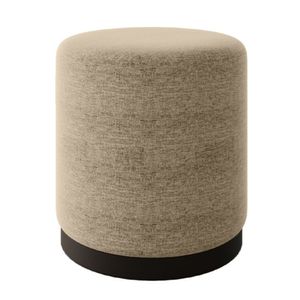 Puff Decorativo Estofado Estilo Industrial Alasca Linho Bege