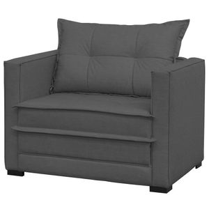 Sofá Cama Solteiro Londres Suede Cinza Escuro - D'monegatto