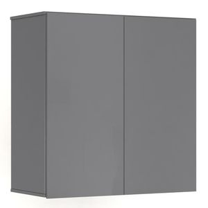 Armário De Cozinha Aéreo 2 Portas 67cm Italy Cinza - Ej Móveis