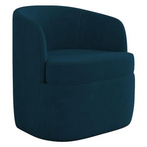 Poltrona Giratória Decorativa Para Sala Dandara K04 Veludo Azul - Mpozenato